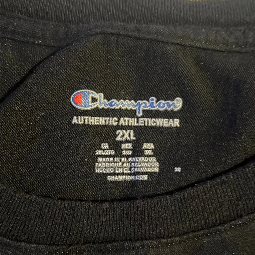 Champion Men's Black T-Shirt 2XL - Picture 5 of 11